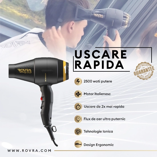 Uscator de par - ROVRA - ETAP - 2500W - Negru