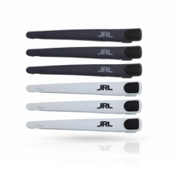Clipsuri JRL- frizerie/coafor din carbon - 6 buc - Gri/Alb