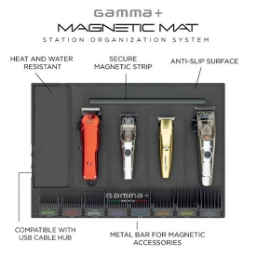 Covor magnetic - GAMMA+ - pentru ustensile si masini de tuns -  Negru - PTAPMAGBARB