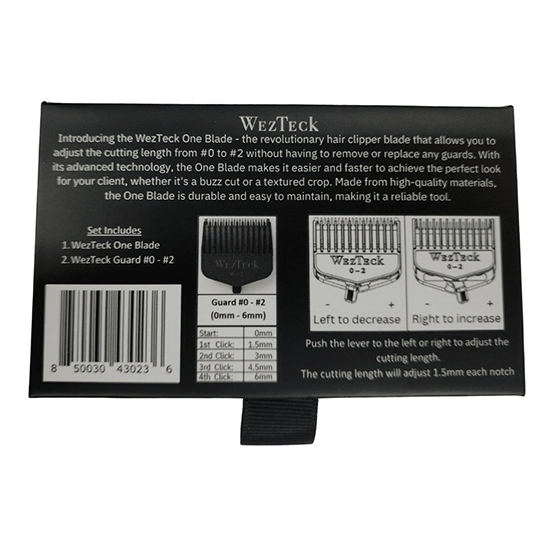 Cutit  - WEZTECK - pentru masina de tuns - cu gratar reglabil inclus  - Negru