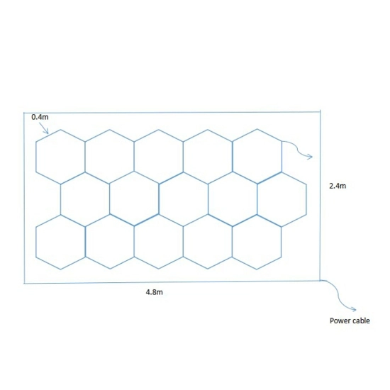 Imagine Sistem lumini led hexagonale - tip fagure - 4.84 x 2.43 m