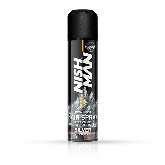 Spray pentru colorarea parului - NISH MAN - Silver -  150 ml