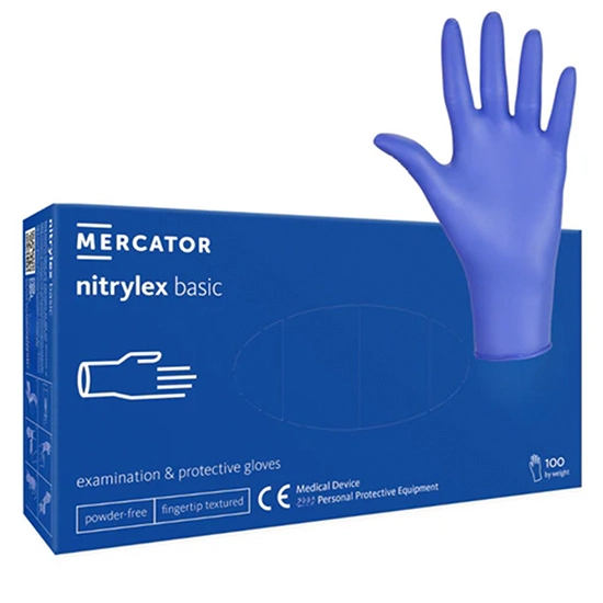 MERCATOR MEDICAL - Manusi profesionale din nitril - ALBASTRU - XL