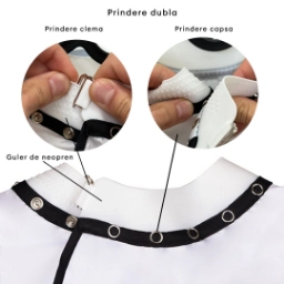 Pelerina guler neopren - coafor/frizerie CRODI - Alba Pelerina guler neopren - coafor/frizerie CRODI - Alba