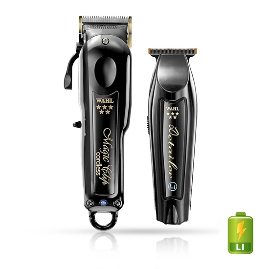 Set combo - WAHL -  Masina de tuns Profesionala Magic Clip Cordless + Masina Contur Detailer Li Negru