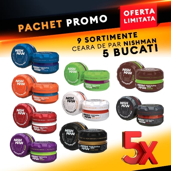 NISH MAN - Pachet promo - Ceara de par - 5 buc