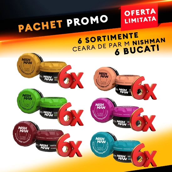 NISH MAN - Pachet promo - Ceara de par- M - 6 sortimente - 6 buc