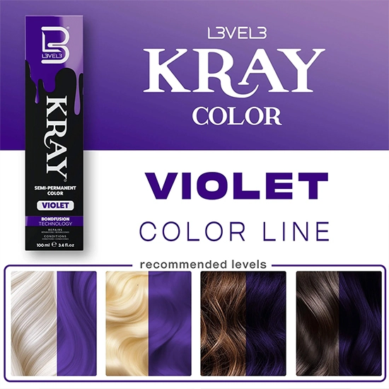 Vopsea semi - permanenta - L3VEL3 -  Violet - 100 ml   