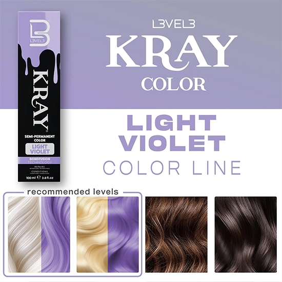 Vopsea semi - permanenta - L3VEL3 -  Violet deschis - 100 ml  