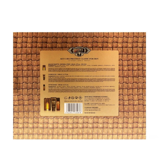 Set - apa de toaleta 90 ml + gel de dus 200 ml + after shave 100 ml - CUBA - pentru barbati - Classic 