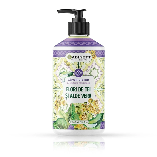 Sapun Lichid - KABINETT - 500 ml - Flori de Tei si Aloe Vera