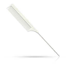 Imagine Pieptene - JRL - frizerie/coafor - Alb - J102 - cu coada metal