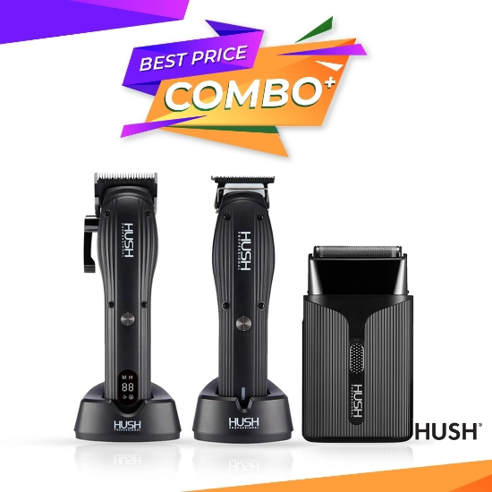 Imagine Set HUSH - Masina de tuns C2 + Masina de contur T2 +  Masina de ras V2 