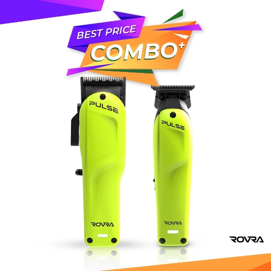 Set ROVRA - PULSE - Masina de tuns verde + Masina de contur 