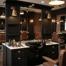 Mobilier Frizerie / Barber Shop - MENOSER - ALICANTE MSR-P006 cu chiuveta Mobilier Frizerie / Barber Shop - MENOSER - ALICANTE MSR-P006 cu chiuveta
