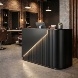 Receptie pentru Frizerie / Barber Shop - MENOSER - Verona - MSR-P 003 - black - cu led Receptie pentru Frizerie / Barber Shop - MENOSER - Verona - MSR-P 003 - black - cu led