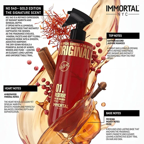 After shave colonie - IMMORTAL - Original No.540 -  Gold Edition - 500 ml 