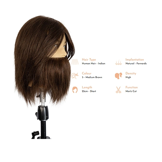 Cap de manechin  EXALTO - HUGO - 1015 - cu barba - par 100% natural