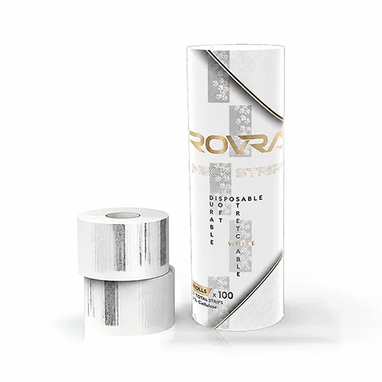 Gulere de hartie Rovra pentru frizerie - set 5 role - Albe