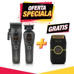 Set STYELCRAFT INSTINCT -  Metal Edition - Masina de tuns + Masina de contur - fara fir  + Shaver Negru  GRATIS