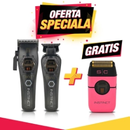 Set STYELCRAFT INSTINCT -  Metal Edition - Masina de tuns + Masina de contur - fara fir  + Shaver Roz 